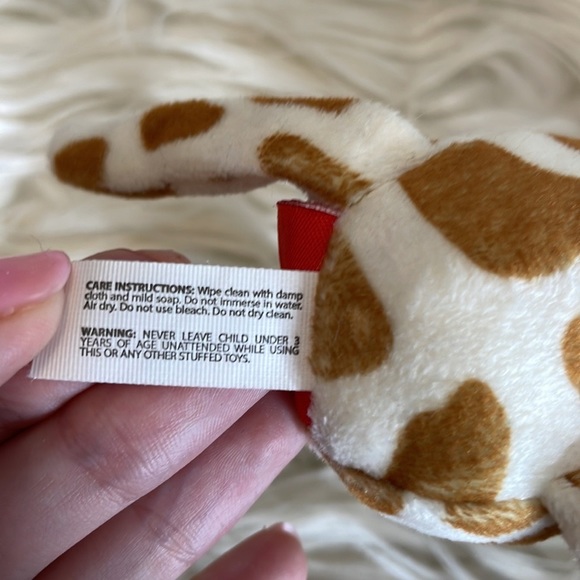 Nuby brown tan giraffe Small hand held stuffed plush pacifier holder clip baby - Picture 13 of 16